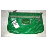 Michael Kors green zip clutch