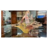 Art glass basket 5"