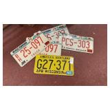 5 Wisconsin license plates