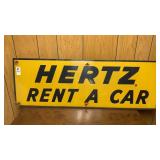 Porcelain metal Hertz sign 36 inches x 12 inches