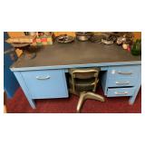 Vintage metal desk with chair NO CONTENTS