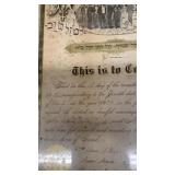 1886 marriage certificate in frame