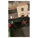 Metal shelf with few contents