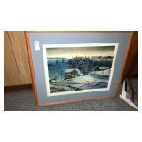 Winter farm scene hand- signed & numbered