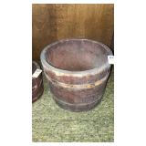 Antique grain measure 12" diam x 9" high