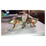 Ceramic cats salt & pepper shakers cork stoppers