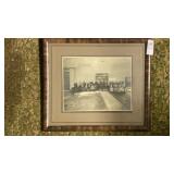 Framed antique photo Union St service entrance