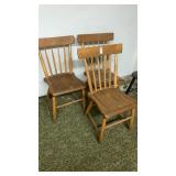 3 plank bottom chairs