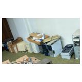 Computer & printer lot along wall