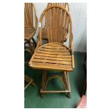 Oak swivel bar stool