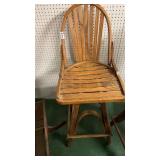 Oak swivel bar stool