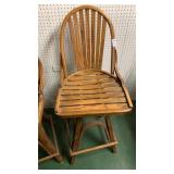 Oak swivel bar stool