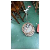 Wooden beer barrel with vintage tap