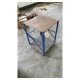 Metal and wooden cart on wheels. 24 inches x 24