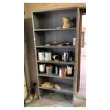Metal shelf unit with contents 36 inches x 12
