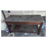 Wooden workbench 64 inches x 26 inches