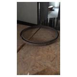 Wooden barrel with metal rings