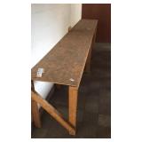 4 wooden work benchs