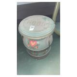 Hood decorated milk can