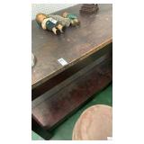 older wooden table 10ft long x 26 inches wide