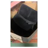 2 black velveteen dress hats in box, 1 Old MRE