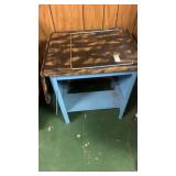 Tin table with folding sides
