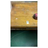 Old wooden table 7ft x 32 inches Contents not