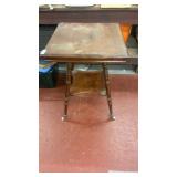 Vintage oak table on casters