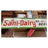 Sani-Dairy wooden sign