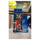 Metal ammunition box full of assorted 12 gauge