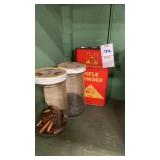 Can of rifle powder and shot