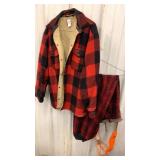 Woolrich large coat and pants with suspenders