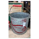 Galvanized minnow bait bucket my buddy