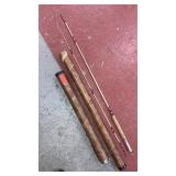 Old fishing rod cork handle & case