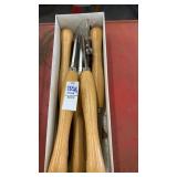 Lot set of Wooden handles chrome chisels
