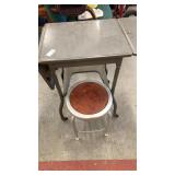 Metal desk with stool