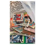 Bag with assorted baseball and basketball cards