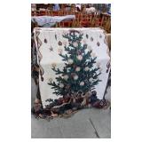 Woven Christmas throw peace on earth