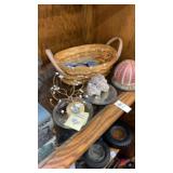 Basket, sand dollar and other