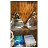 Glass display mirrors 12 inches tall