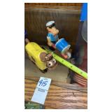 Popeye and Spark Plug figurines
