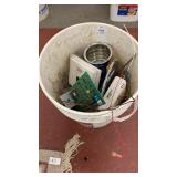 Bucket of old electrical items