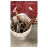 Bucket of copper pipe, fittings and other