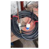 Rubber air hose with tire inflator