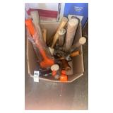 Box lot of of hammers and mallets etc