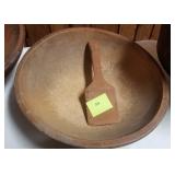 Wooden butter bowl and paddle