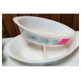 Pair of glass bake casserole