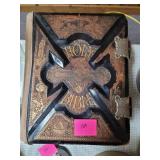 *Beautiful* metal hinged 1900 family Bible