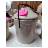 Canning crock 6.25 high, 9" with handle