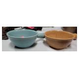 2 1950s stoneware soup bowls